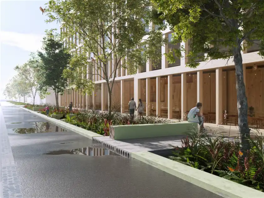 Kera Halls concrete elements as reused street green structure