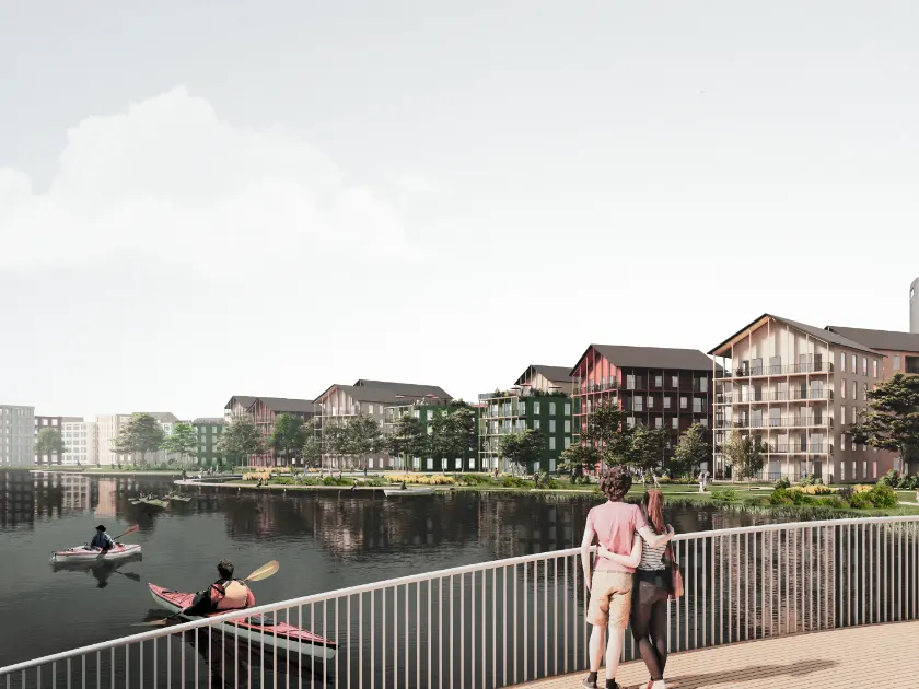 Lahti Niemi exterior towards the designed nature-based shoreline