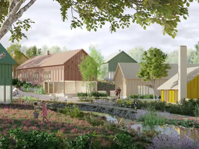 Lapinjärvi village center view to the interior yard