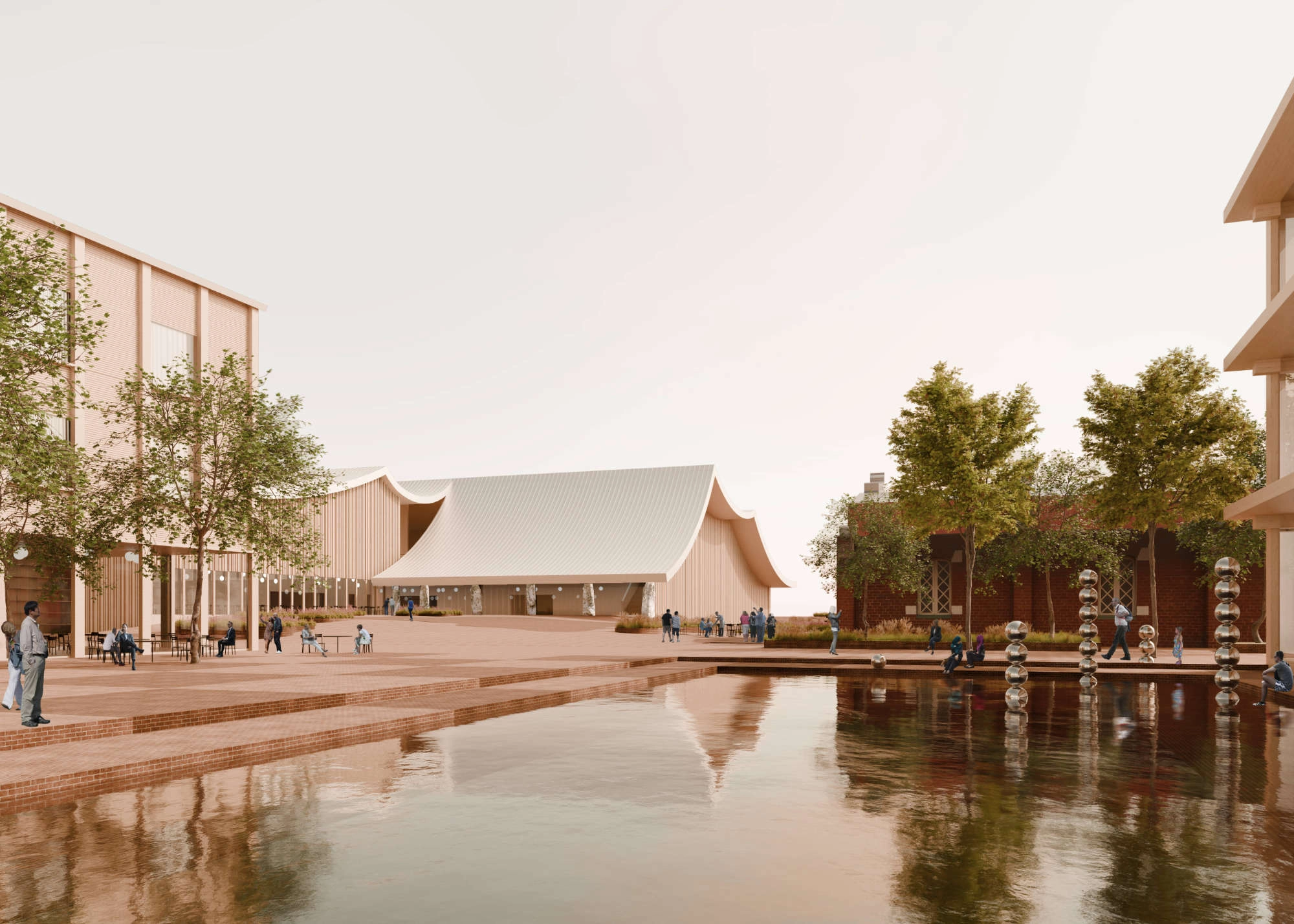 The entrance to the Museum of the History and Future of Turku seen from the north plaza.